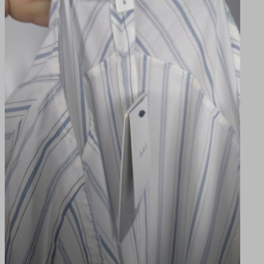 A.L.C. Enzo Striped Puff Sleeve Wrap Dress Size 6 Flaw - Picture 13 of 16